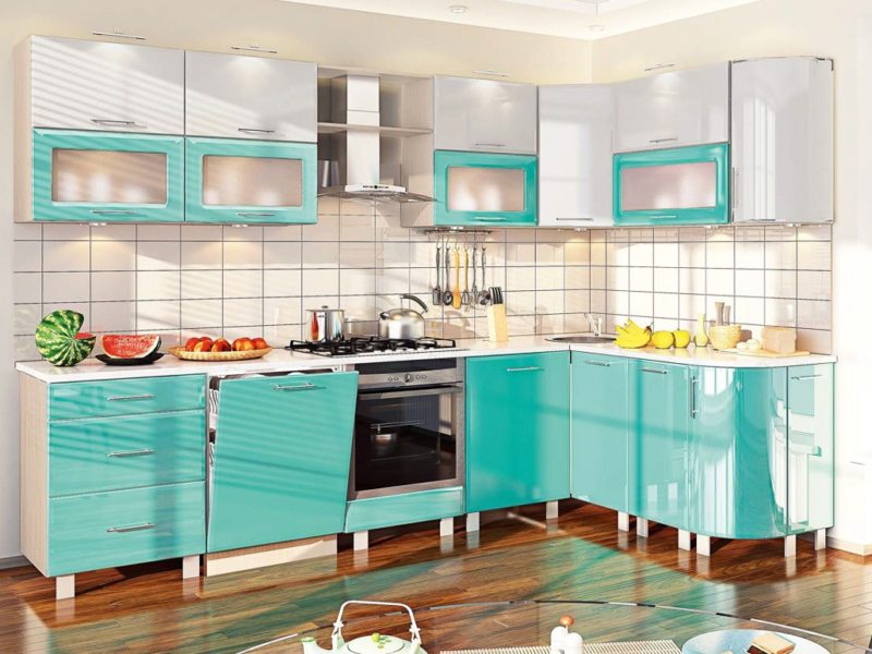 кухня бирюзового цвета (35)