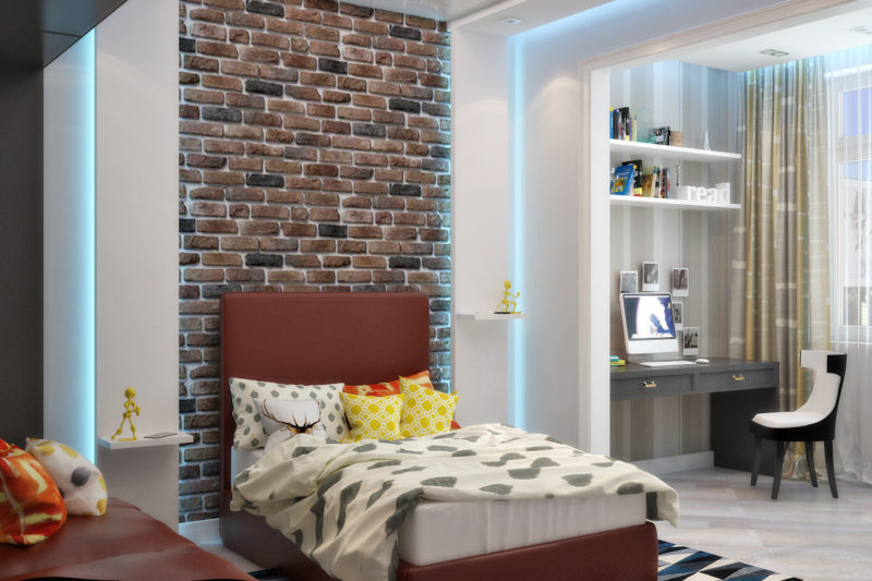 Спальня в стиле лофт (7)