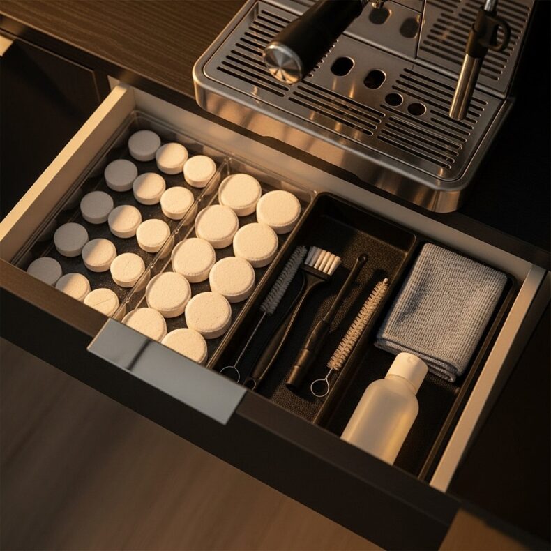 Кофейная зона в интерьере: как спроектировать место и доступ для обслуживания и ремонта кофемашины